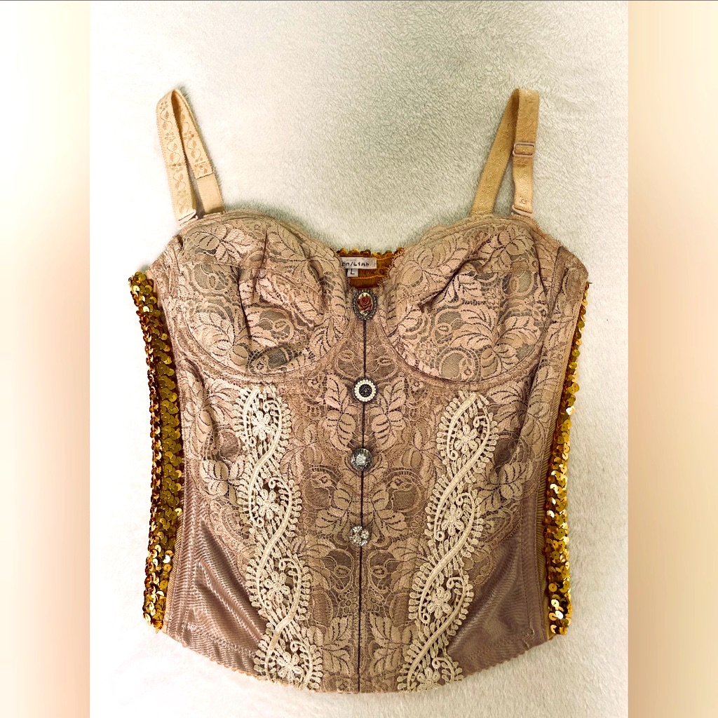 Lynn Linh Cream Corset. Size L. New